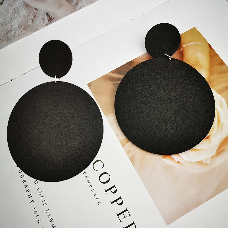 UKEBAY New Big Earrings For Women Round Drop Earrings Black Handmade Jewelry Gothic Ethnic earring Europe Style Jewelry Gifts